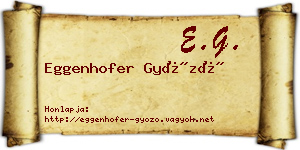 Eggenhofer Győző névjegykártya